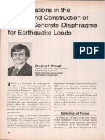 Considerations in the Design and Construction of Precast Concrete Diaphragms for Earthquake Loads