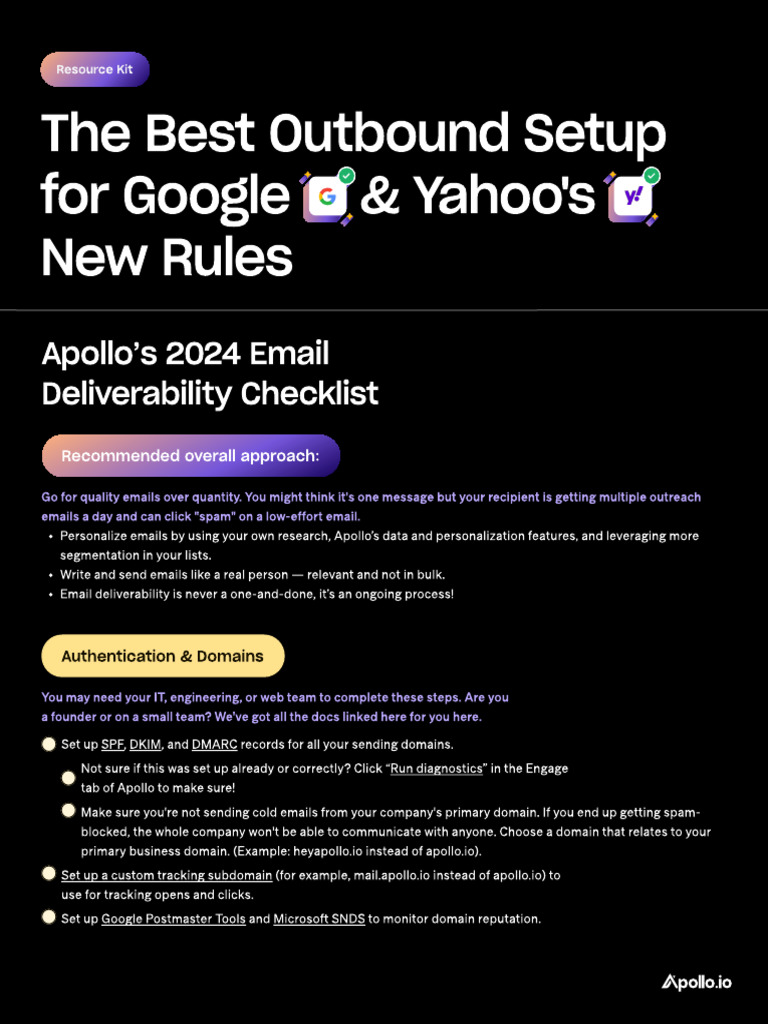 Apollo Email Deliverability Guide 2024 | PDF | Email Spam | Email