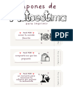 Cupones de Autoestima Tarea Botiquín de Autoestima