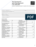 Cost Summary Development EXCESS 1000000