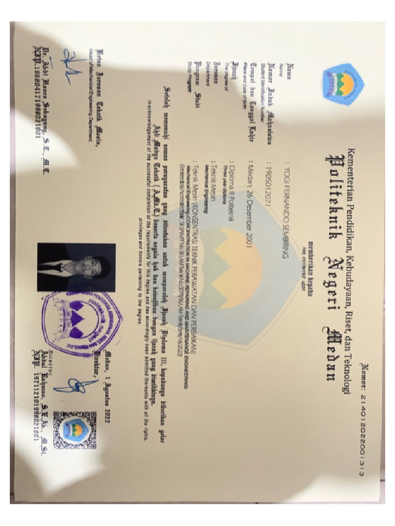 Ijazah Polmed Yogi 2 | PDF