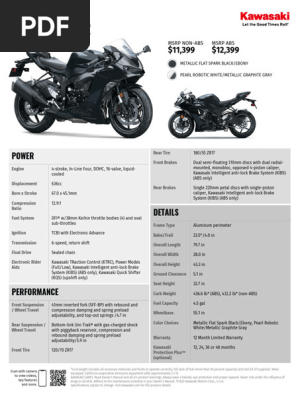 2024 Ninja ZX 6r en Us Spec Sheet | PDF | Anti Lock Braking System