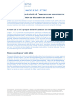 Lettre de Declaration de Sinistre A L Assurance Par Une Entreprise 2442