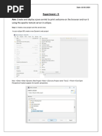 Aim: Create and Deploy A Java Servlet To Print Welcome On The Browser and Run It Using The Apache Tomcat Server in Eclipse