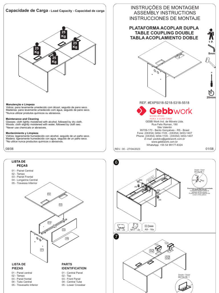 Instruções de Montagem Gebb Work | PDF