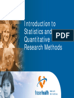 Introduction To Statistics and Quantitative Research Methods