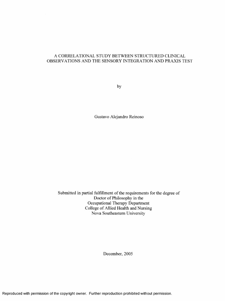 A correlational study between structured clinical observations and the