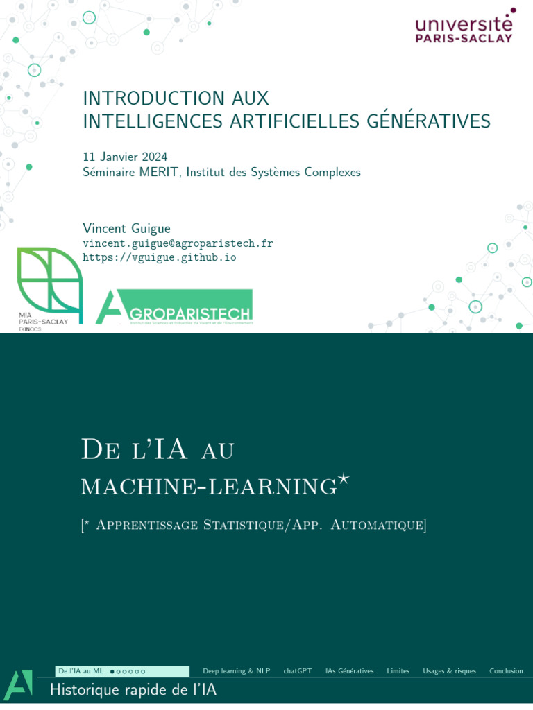 Introduction aux IA génératives et ML | PDF | Intelligence artificielle ...