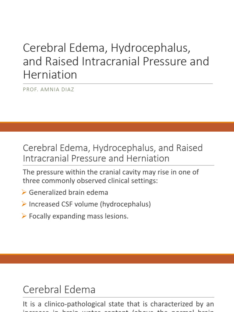 Cerebral Edema | PDF | Cerebrospinal Fluid | Neuroscience