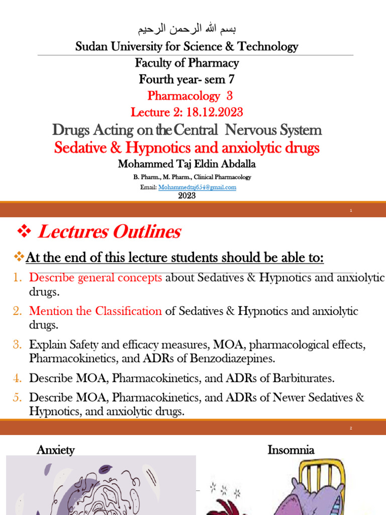 Sedative, Hypnotic and Anxiolytic Drugs | PDF | Benzodiazepine ...