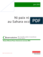 Ni Paix Ni Guerre Au Sahara Occidental: Juin 2016