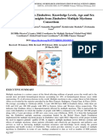 Multiple Myeloma in Zimbabwe. Knowledge Levels, Age and Sex As Risky Factors. Insights From Zimbabwe Multiple Myeloma Consortium