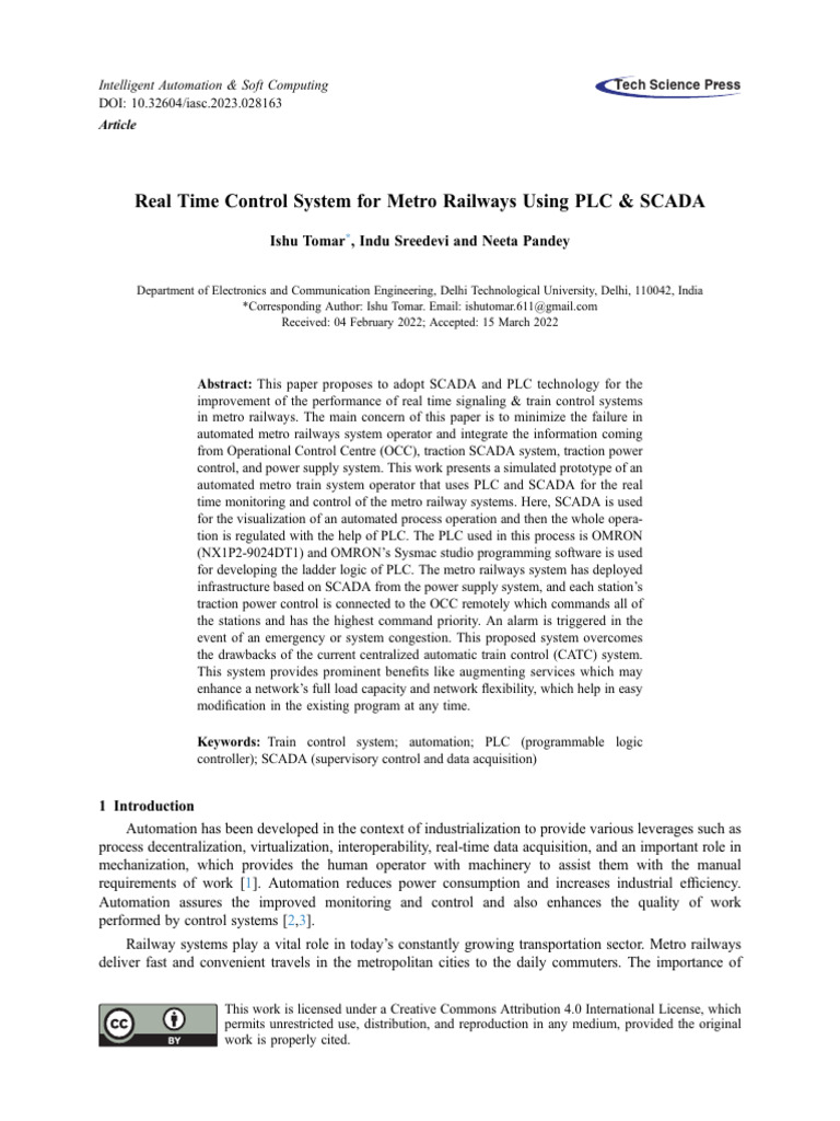 SCADA & PLC for Metro Rail Control | PDF | Programmable Logic ...