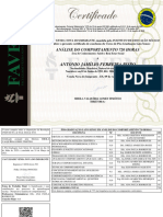 Certificado de Conclusão de Curso -(FAMI) - Antonio Jamílio Ferreira Bispo - ANÁLISE DO COMPORTAMENTO 720 HORAS