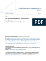 The Fiduciary Obligations of Public Officials The Fiduciary Obligations of Public Officials