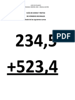 GUIA DE SUMAS Y RESTAS DECIMALES dominic