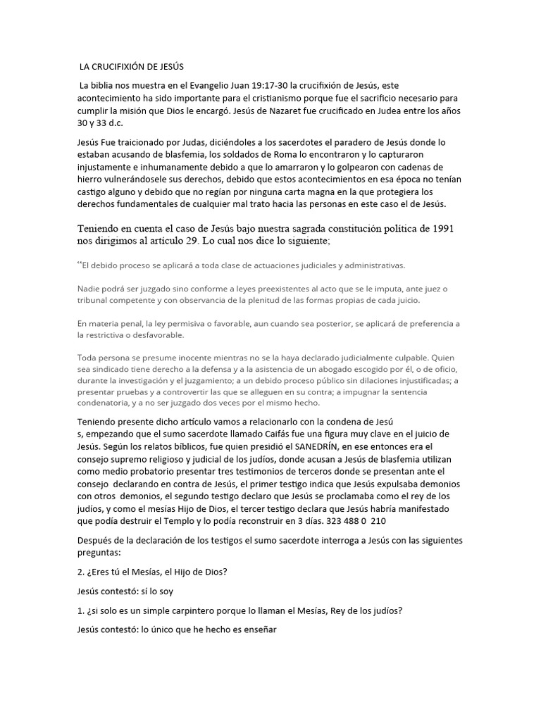 La Crucifixión de Jesús | PDF | Jesús | Debido al proceso