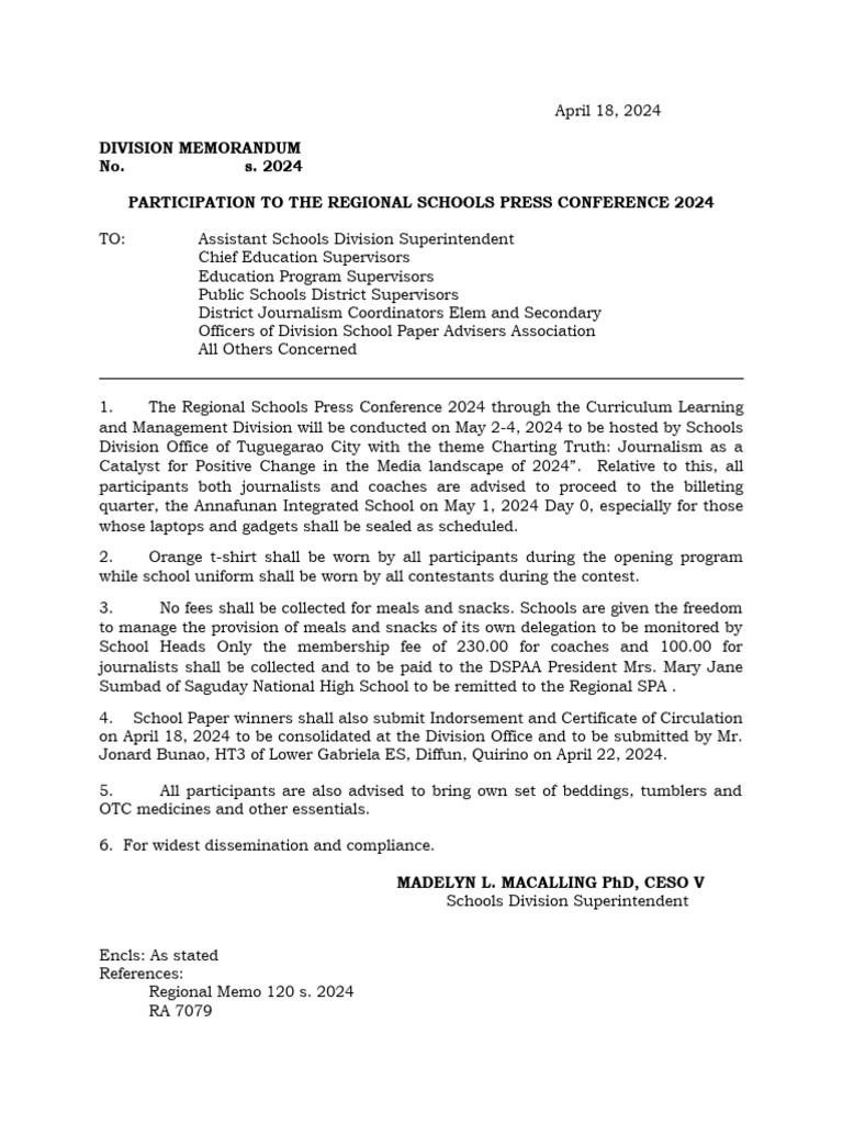 Regional Schools Press Conference 2024 | PDF | Social Science
