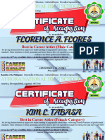 Certificates For Best in Career Attire