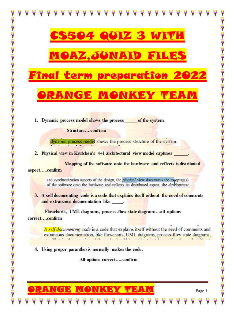 CS504 Quiz 3 2022 and One | PDF | Client–Server Model | Class (Computer ...