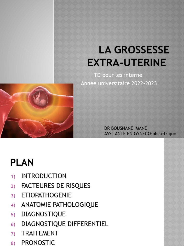 Gestion de la Grossesse ExtraUtérine PDF Reproduction humaine — free download