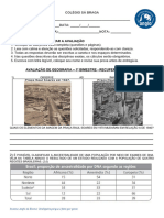 Prova 6 Ano - 1º Bim - Geo - Recuperação