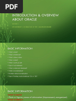 Lesson1 INTRODUCTION Overial About Oracle