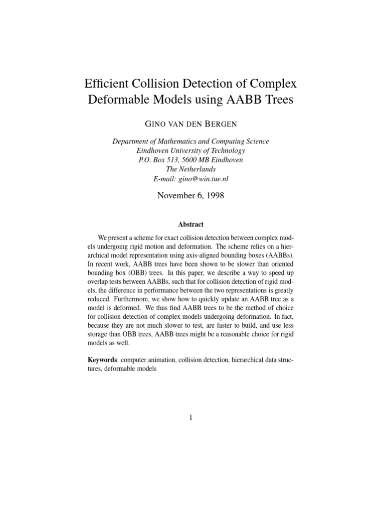 AABB Trees for Collision Detection | PDF | Geometry