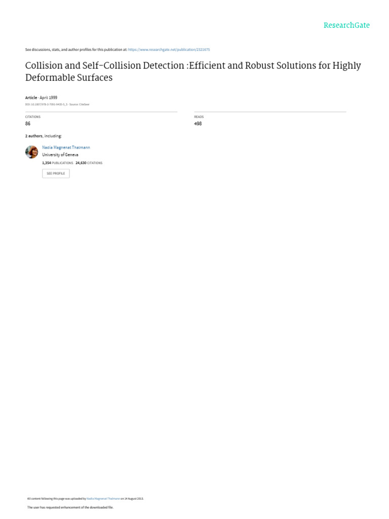 Collision and Self-Collision Detection Efficient A | PDF | Area ...
