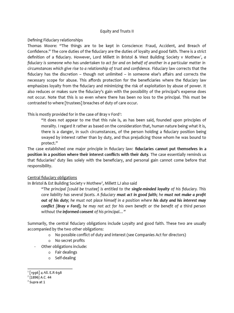 Equity And Trusts Ii Pdf Fiduciary Damages
