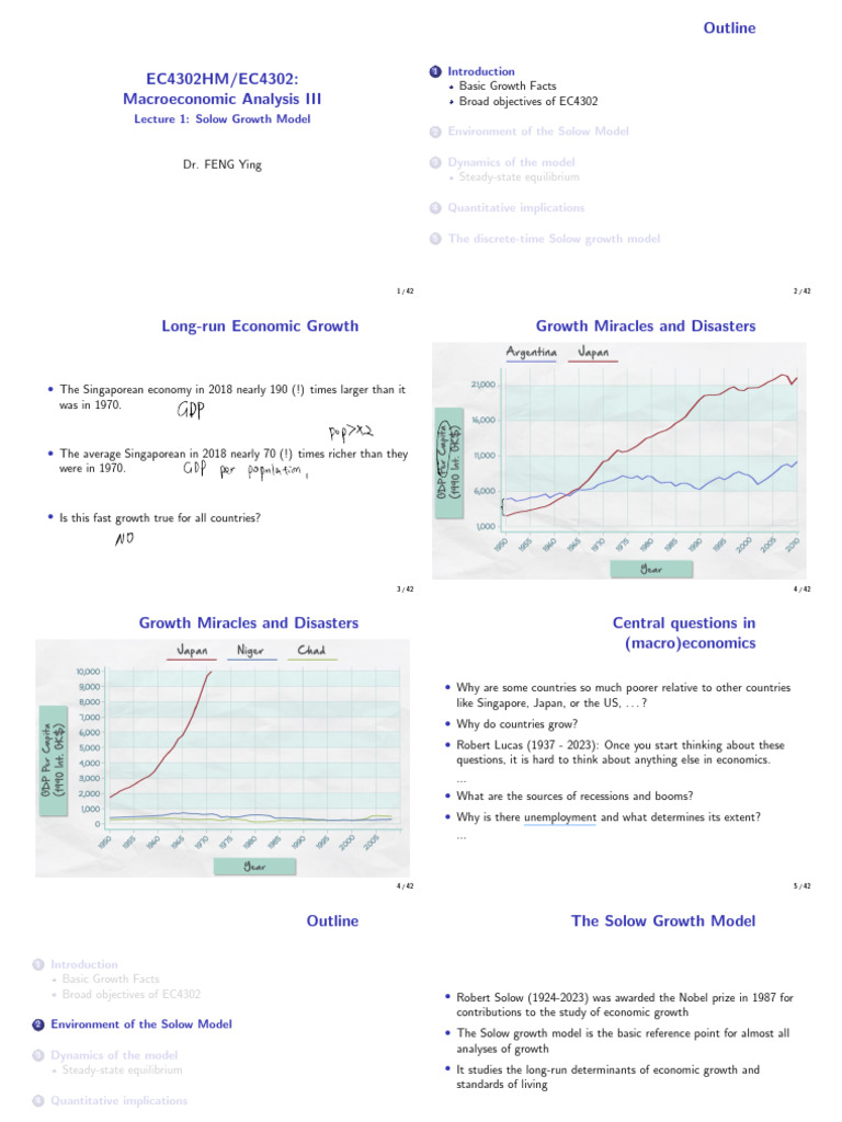 Solow Growth Model Overview and Dynamics | PDF | Production Function ...