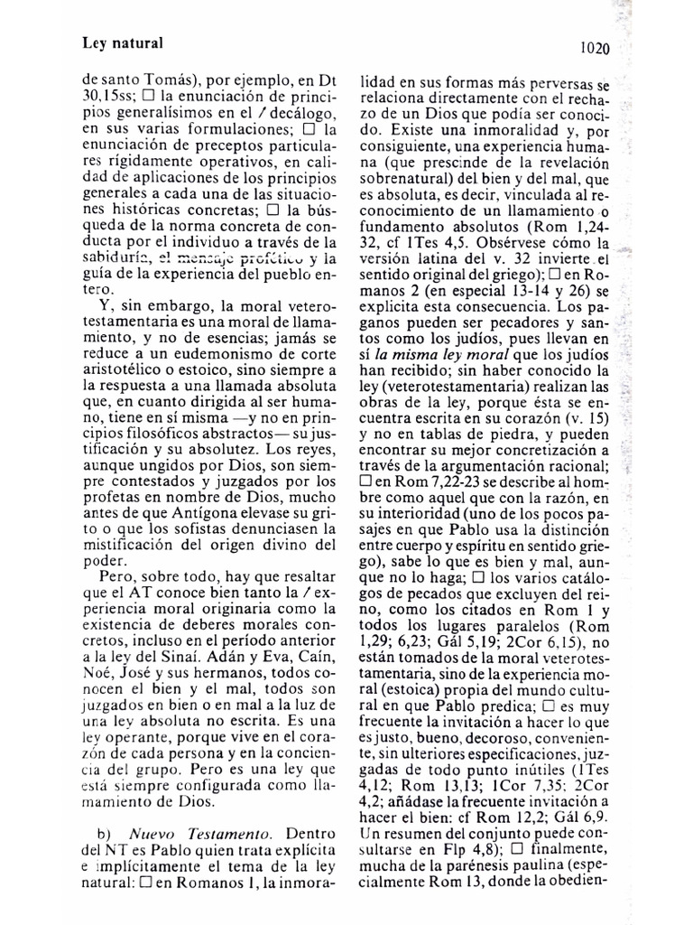 Ley Natural y Moral en la Teología | PDF | Moralidad | La Ley natural