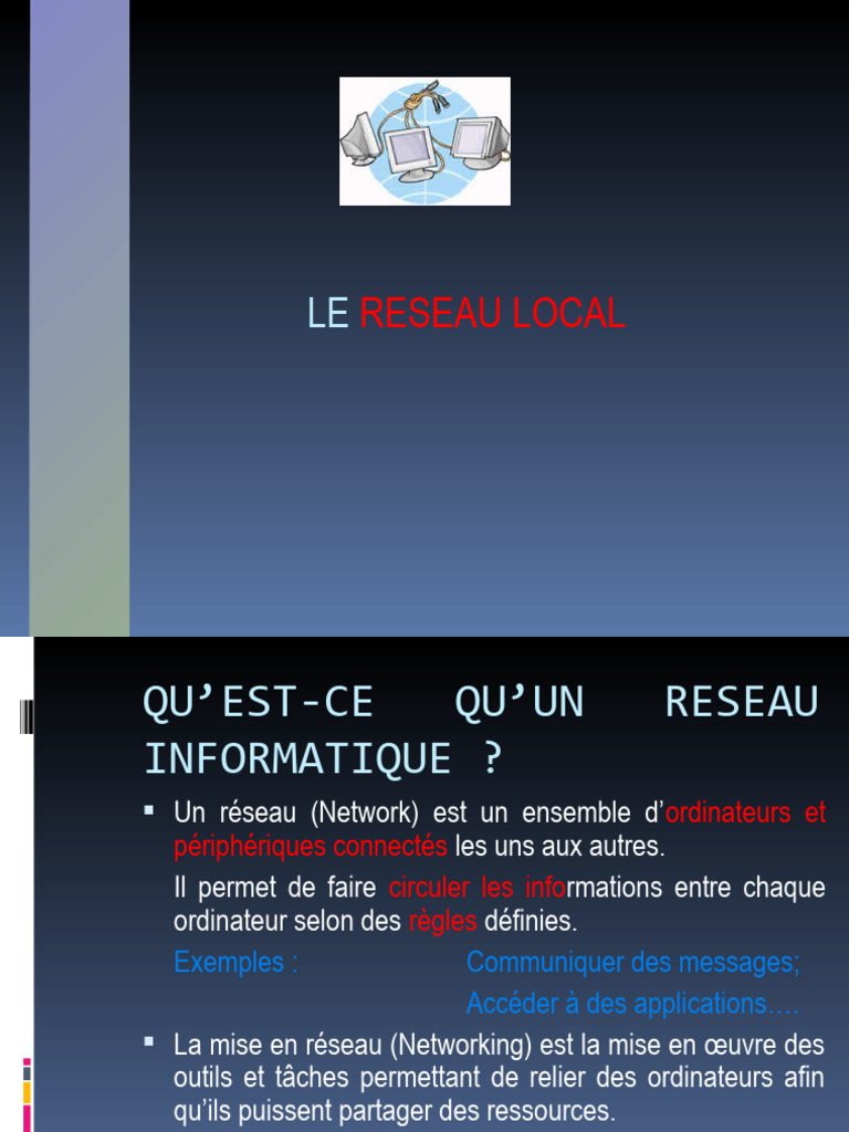 Comprendre le Réseau Local | PDF | Serveur (Informatique) | Réseau ...