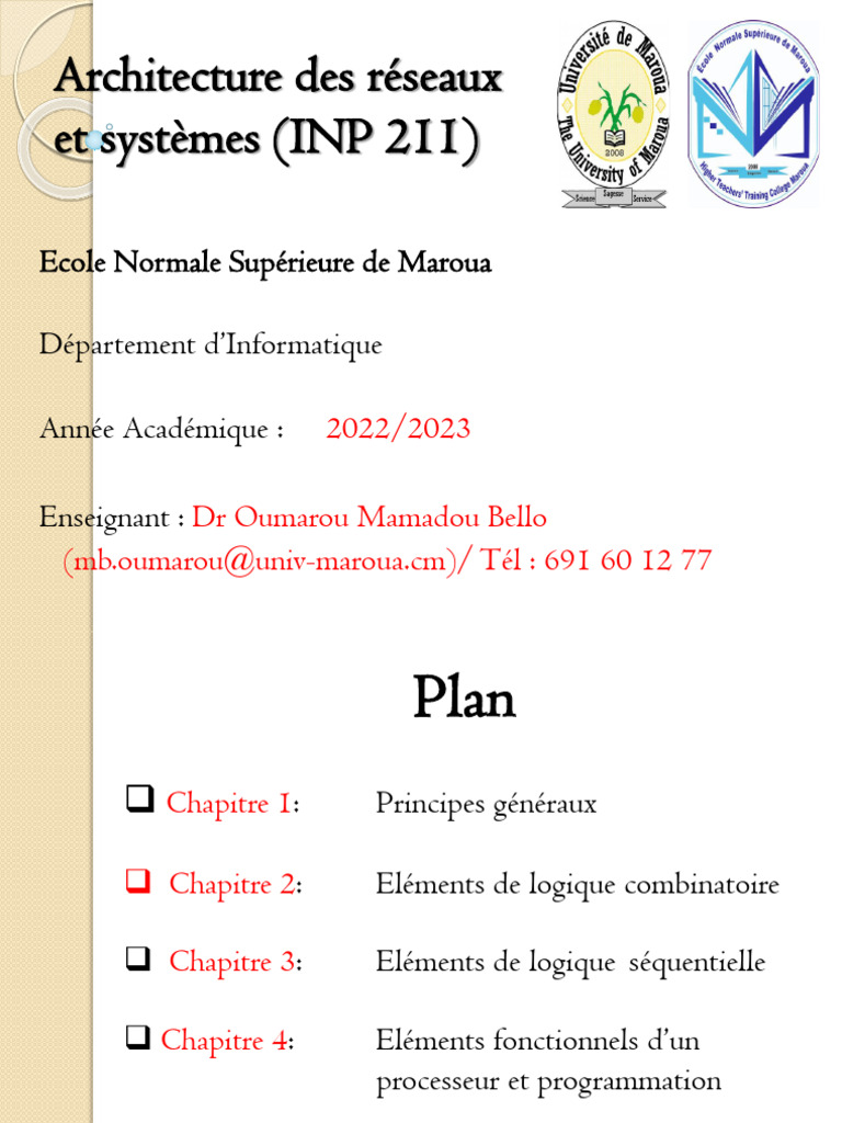 Architecture des Réseaux et Systèmes INP 211 | PDF | Microprocesseur ...