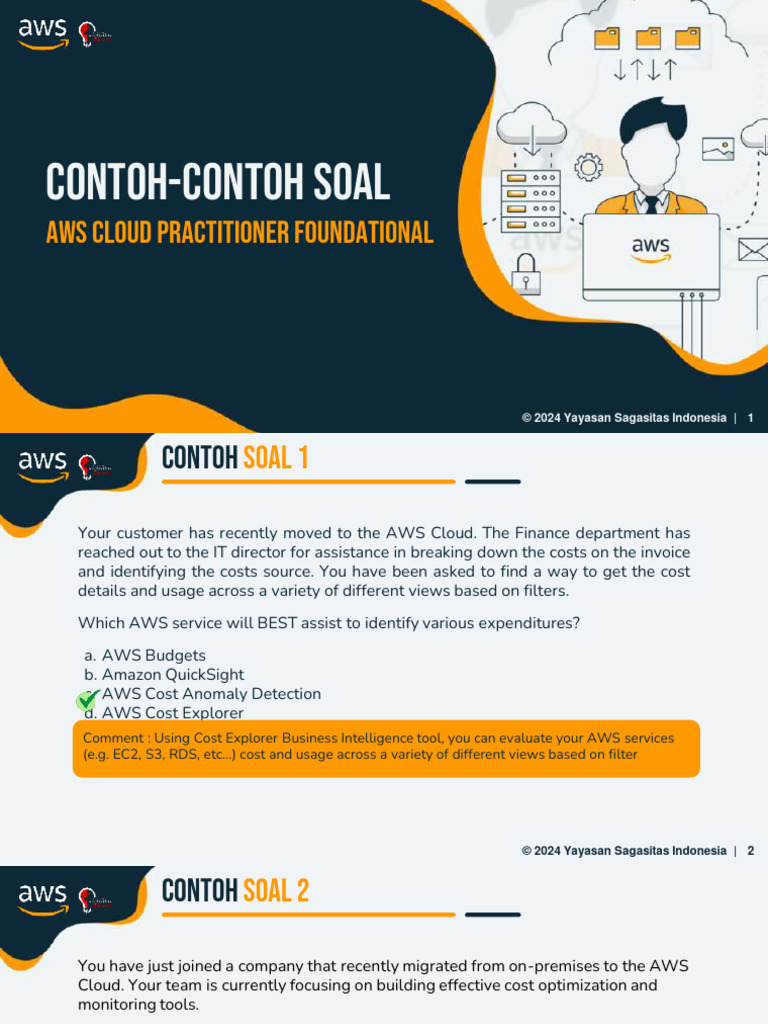 Contoh-Contoh Soal AWS CPF - 2024 | PDF | Cloud Computing | Amazon Web ...