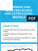 WEEK 1 Affirming and Negating Words and Expressions