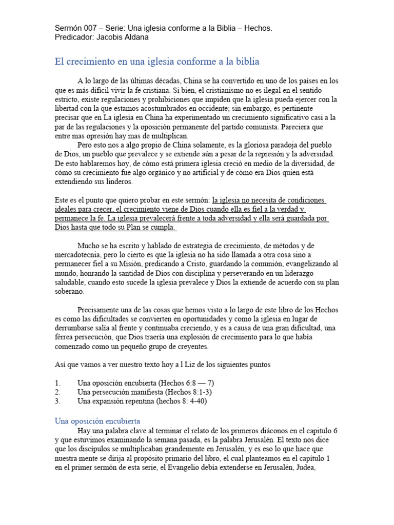 Crecimiento de la Iglesia en la Adversidad | PDF | Iglesia cristiana ...