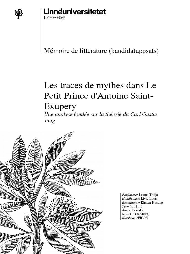 Mythes et archétypes dans Le Petit Prince | PDF | Mythologie grecque ...