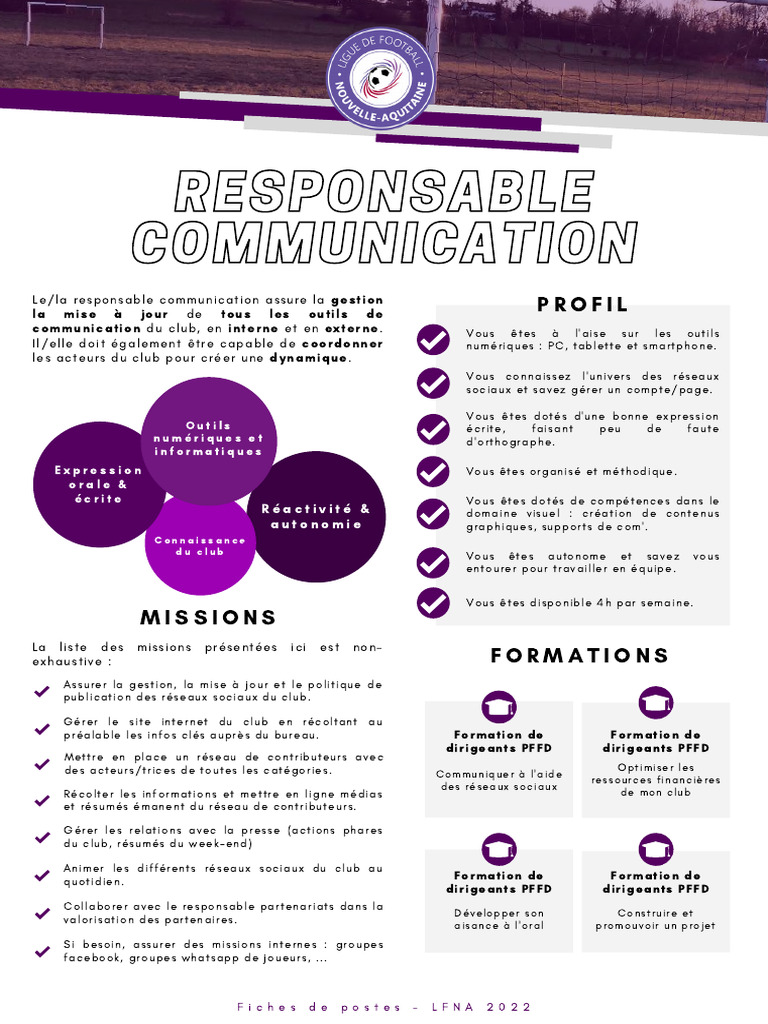 Fiche de Poste : Responsable Communication | PDF | la communication ...