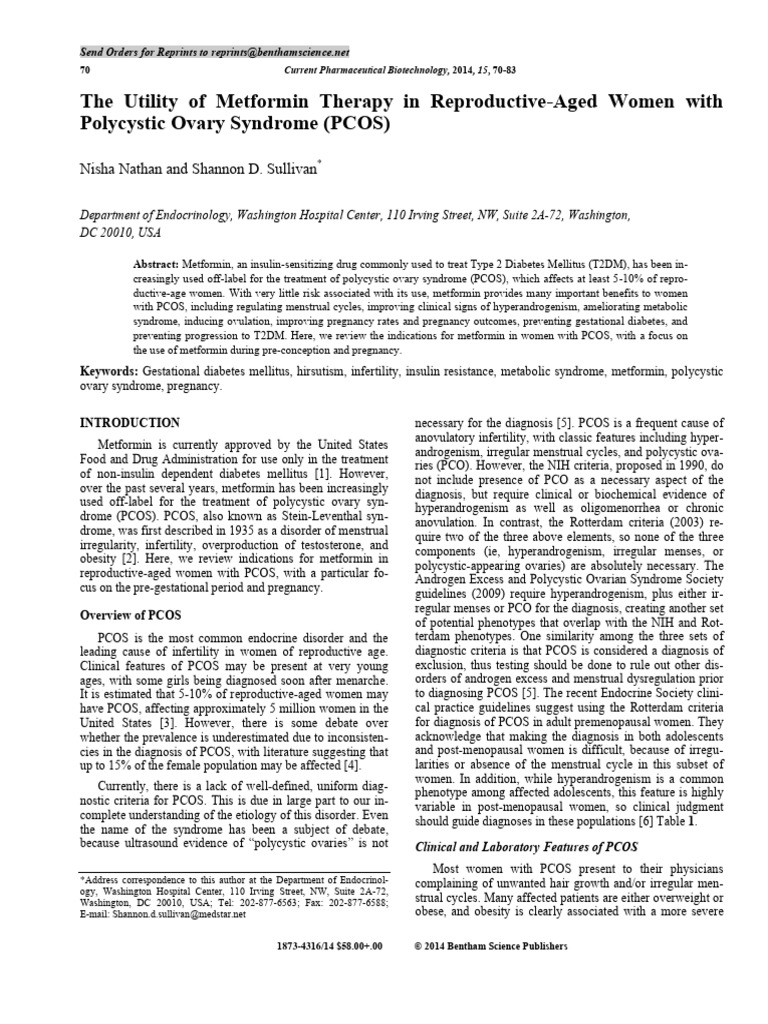 Metformin | PDF | Polycystic Ovary Syndrome | Medical Specialties