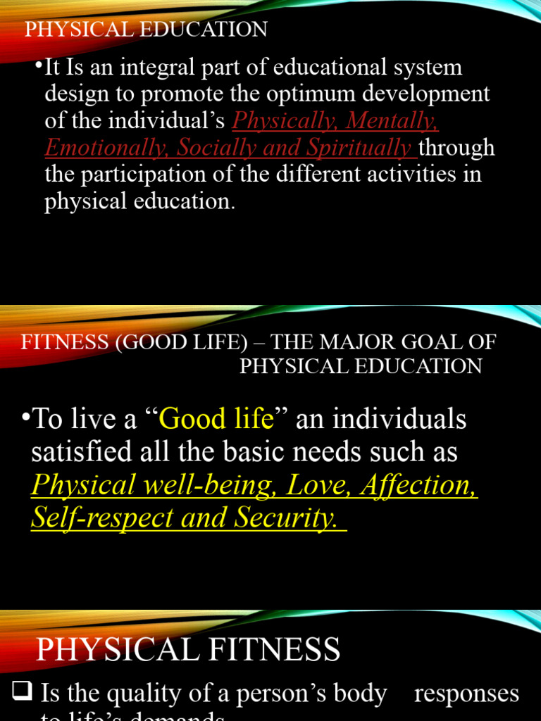 Physical Fitness Pdf Physical Fitness Physical Education