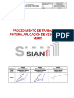 Procedimiento para Pintura Yeso Pasta Muro SIAN 2023