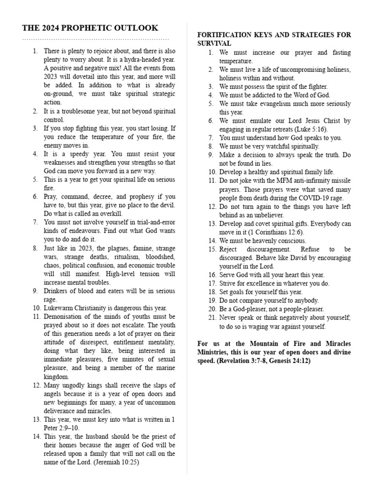 Prophetic Picture Of The Year 2024 20240101180211 Pdf Prayer Theology