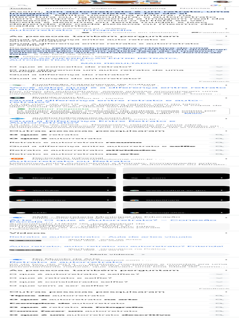Qual A Diferença Entre Autorretrato E Retrato P Pdf Imagem As Artes