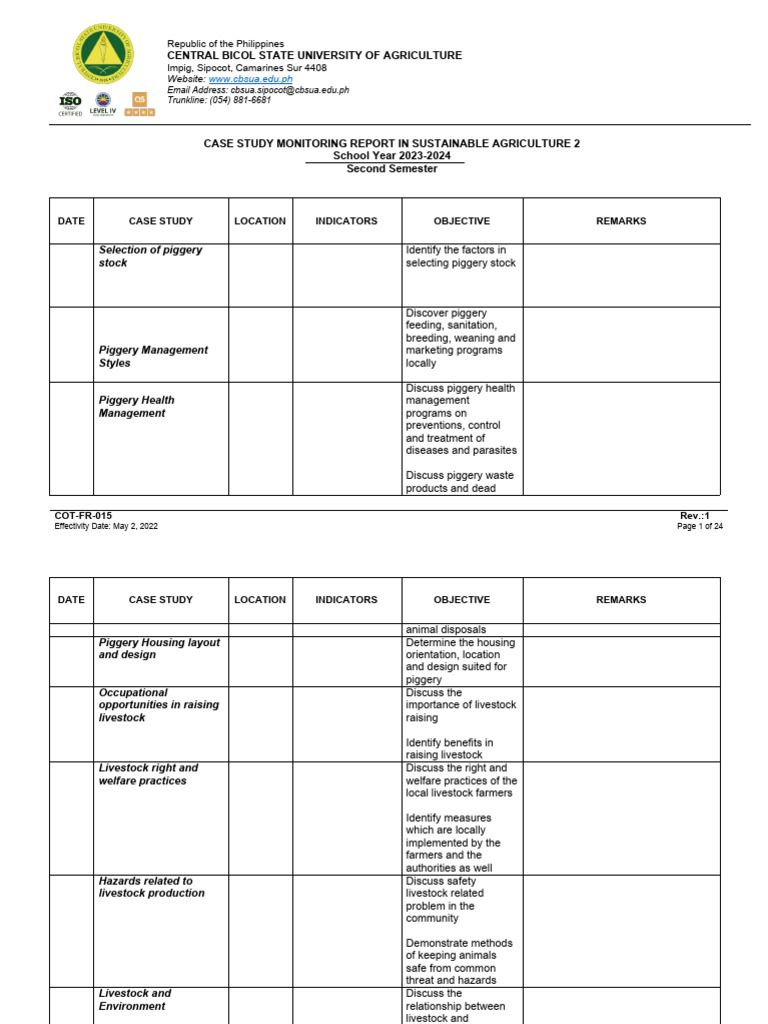 Sustainable Agriculture Case Study Report | PDF | Livestock | Pig