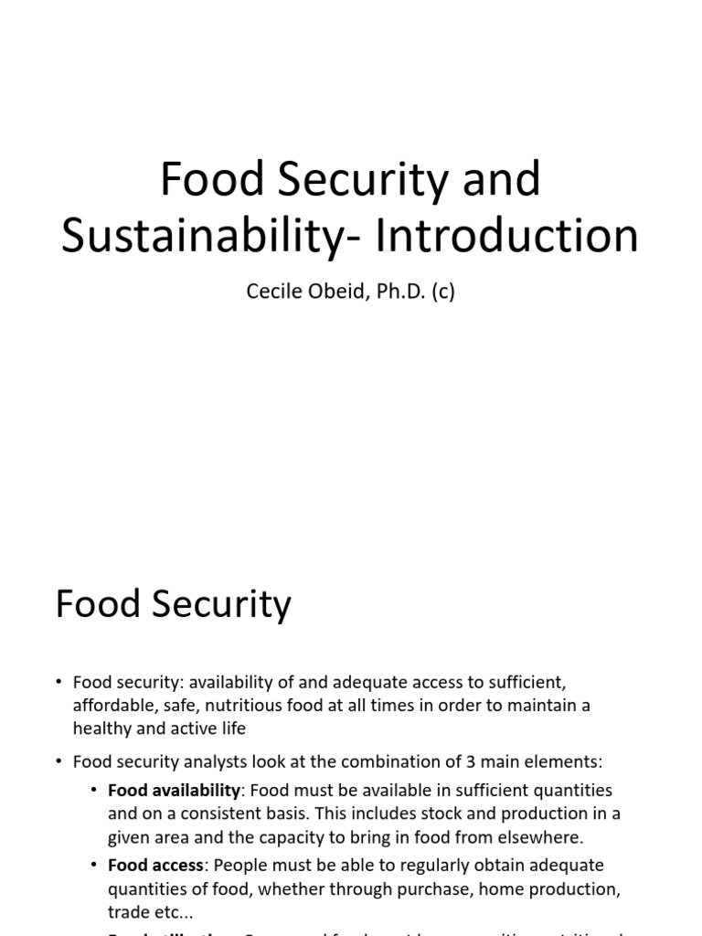 1 Food Security And Sustainability Introduction Cg Fall 2021 Pdf