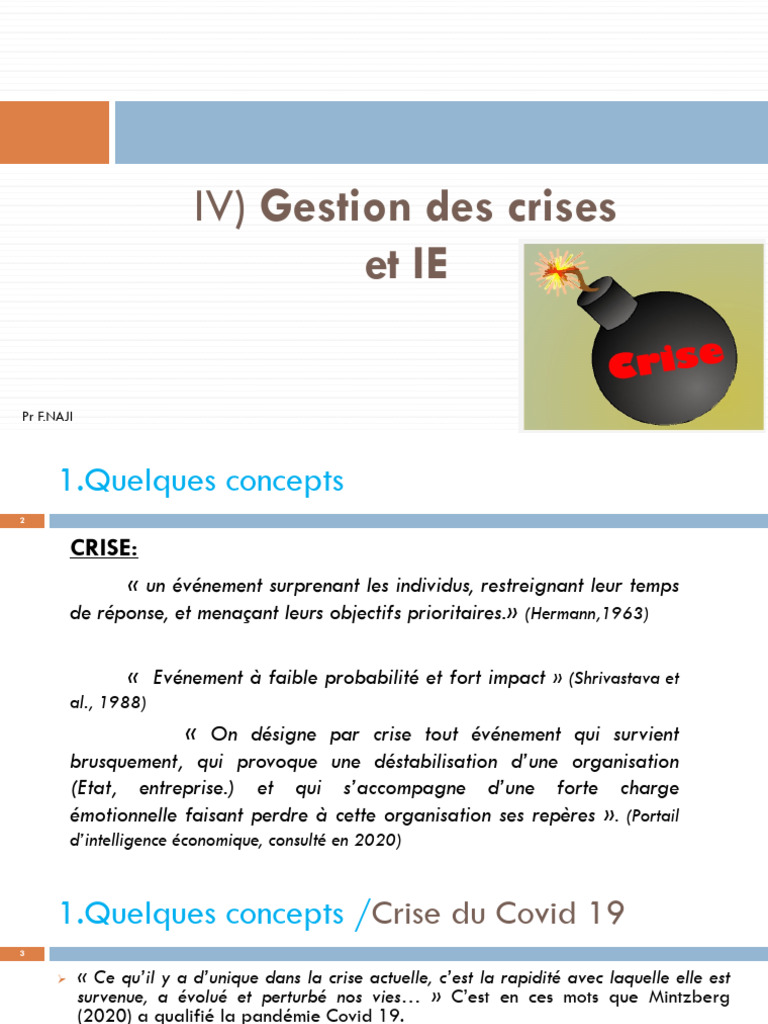 Gestion de crise : Concepts et enjeux clés | PDF | Urgence | la ...