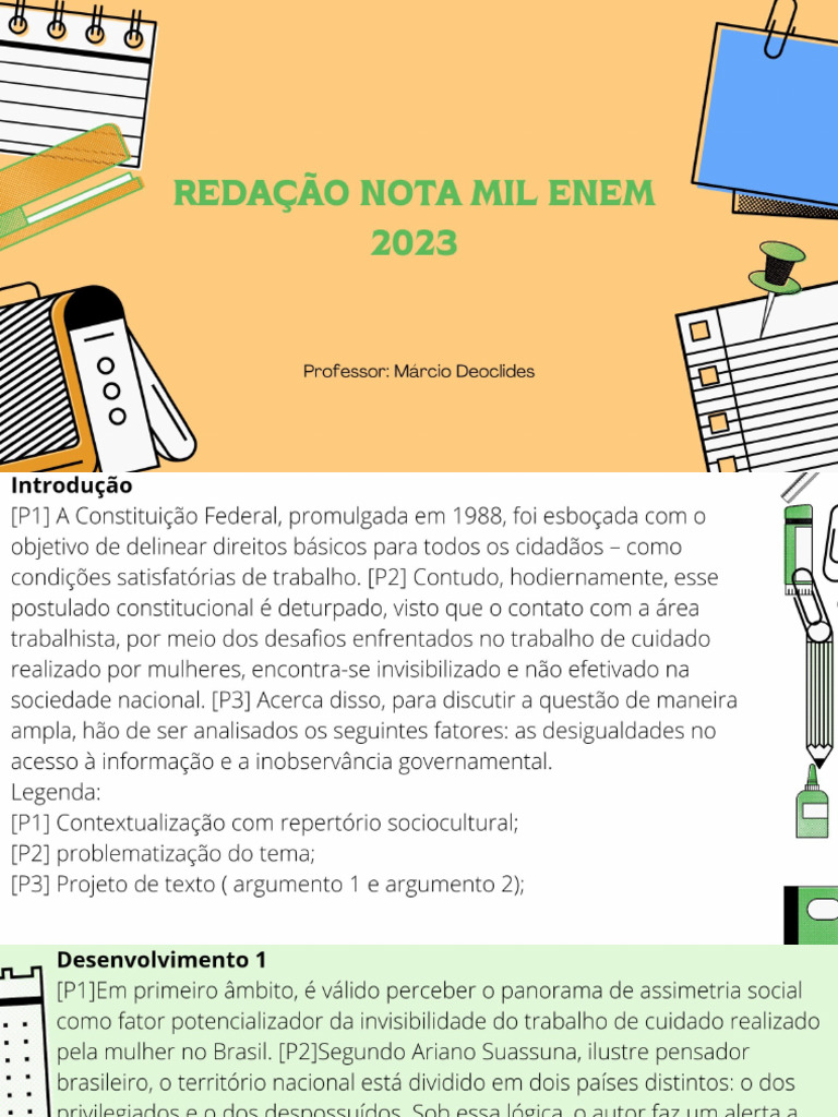 Modelo Redação Nota Mil | PDF