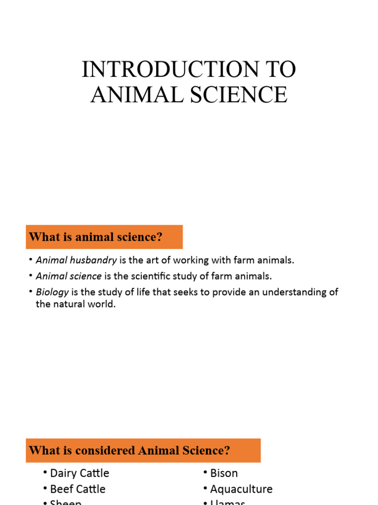 Introduction To Animal Science | PDF | Domestication | Sheep