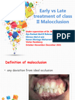 Early Vs Late Treatment of Class II Malocclusion